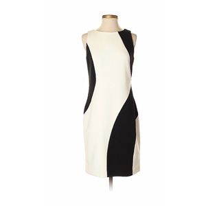 Ann Taylor Sheath Black & White colorblock dress